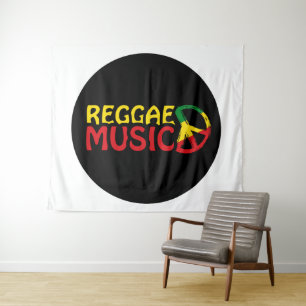 Reggae Music - model2b-circle-black Tapestry