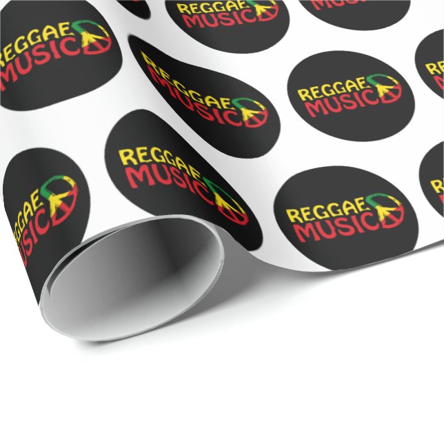 Reggae Music - model2b-circle-black Wrapping Paper (Roll Corner)