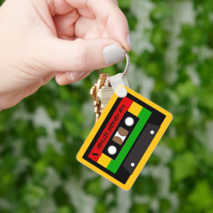 Reggae Music Musician Retro Cassette Tape Key Ring