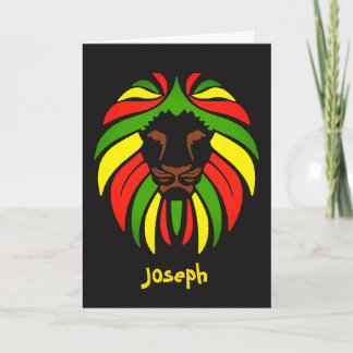 Reggae Music Rasta Colours Custom Name Birthday  Card