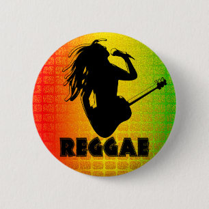 Reggae Music Rastaman Guitar Rasta Round Buttons
