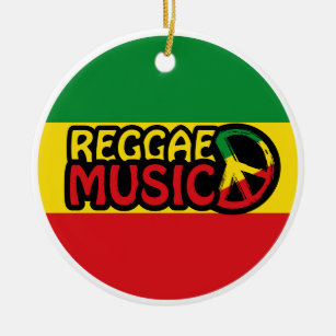 Reggae Music, reggae art with peace symbol Ceramic Tree Decoration