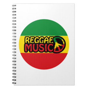 Reggae Music, reggae art with peace symbol Notebook