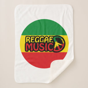 Reggae Music, reggae art with peace symbol Sherpa Blanket