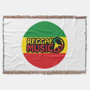 Reggae Music, reggae art with peace symbol Throw Blanket