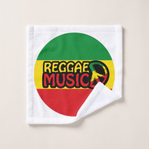 Reggae Music, reggae art with peace symbol Wash Cloth