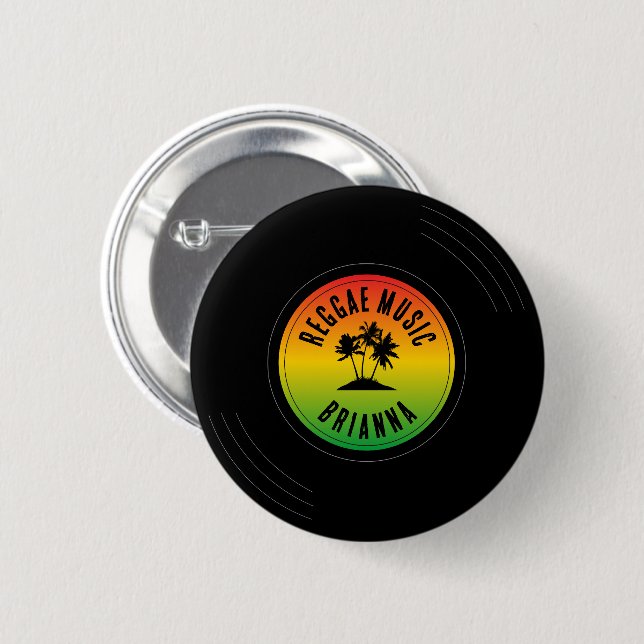 Reggae Music Vinyl Record 6 Cm Round Badge (Front & Back)