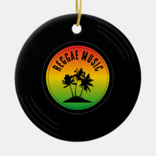 Reggae Music Vinyl Record Christmas Ceramic Tree Decoration
