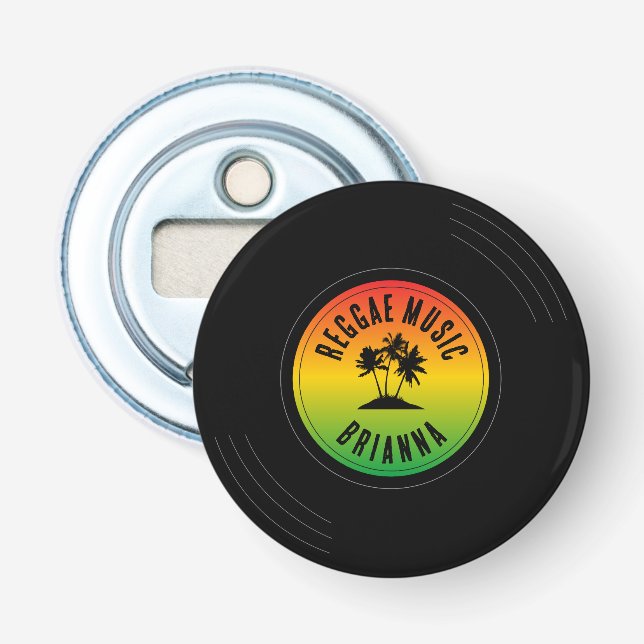 Reggae Music Vinyl Record Rasta Bottle Opener (Front)