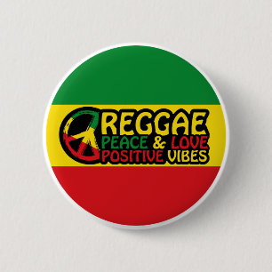 Reggae Music with positive quotes 6 Cm Round Badge