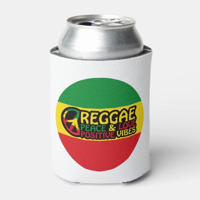 Reggae Music with positive quotes Can Cooler (Can Front)