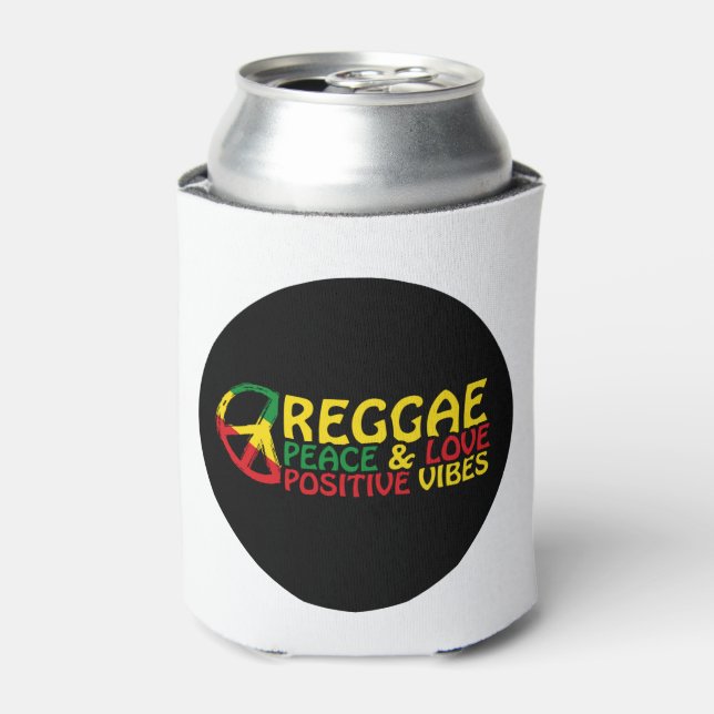 Reggae Music with positive quotes Can Cooler (Can Front)