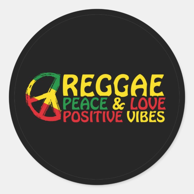 Reggae Music with positive quotes Classic Round Sticker (Front)