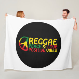 Reggae Music with positive quotes Fleece Blanket