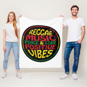 Reggae Music with positive sayings and quotes Fleece Blanket