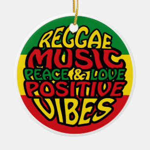 Reggae Music with positive sayings Ceramic Tree Decoration