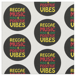 Reggae Music with positive sayings Fabric