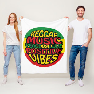 Reggae Music with positive sayings Fleece Blanket