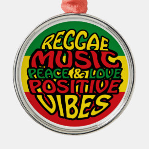Reggae Music with positive sayings Metal Tree Decoration