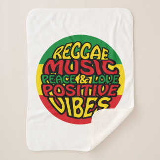 Reggae Music with positive sayings Sherpa Blanket