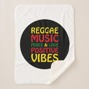 Reggae Music with positive sayings Sherpa Blanket