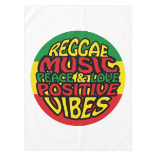 Reggae Music with positive sayings Tablecloth