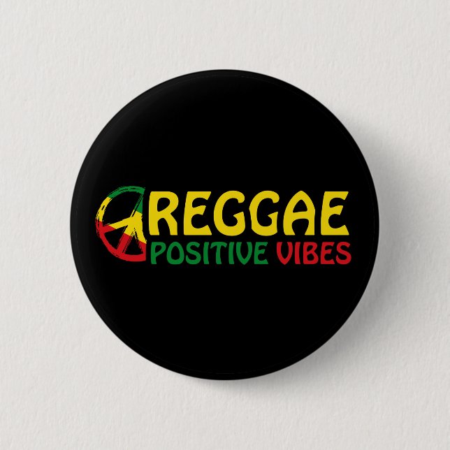 Reggae Music with positive vibes and reggae flag 6 Cm Round Badge (Front)
