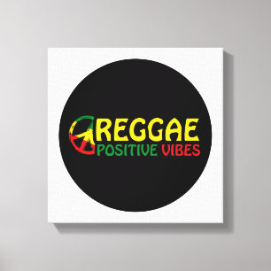 Reggae Music with positive vibes and reggae flag Canvas Print