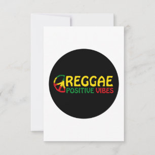 Reggae Music with positive vibes and reggae flag Card