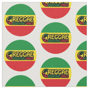 Reggae Music with positive vibes and reggae flag Fabric