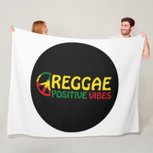 Reggae Music with positive vibes and reggae flag Fleece Blanket