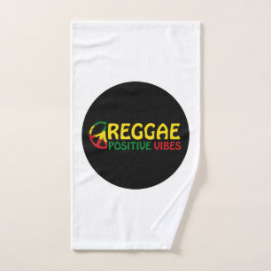 Reggae Music with positive vibes and reggae flag Hand Towel