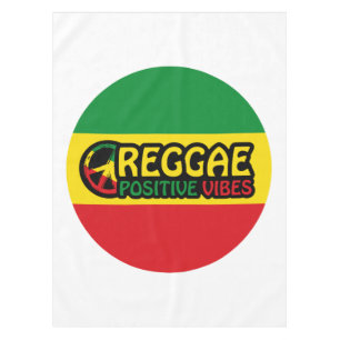 Reggae Music with positive vibes and reggae flag Tablecloth