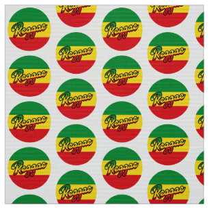Reggae Music with reggae flag colors Fabric