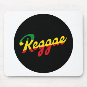 Reggae Music with reggae flag colors Mouse Mat