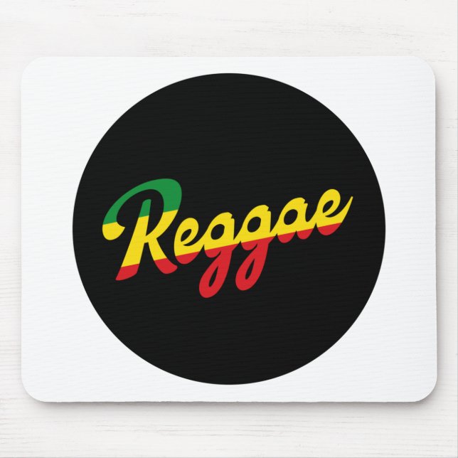 Reggae Music with reggae flag colors Mouse Mat (Front)
