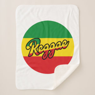 Reggae Music with reggae flag colors Sherpa Blanket