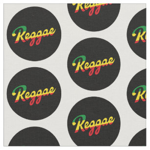 Reggae Music with reggae flag colours Fabric