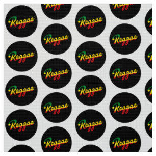 Reggae Music with reggae flag colours Fabric