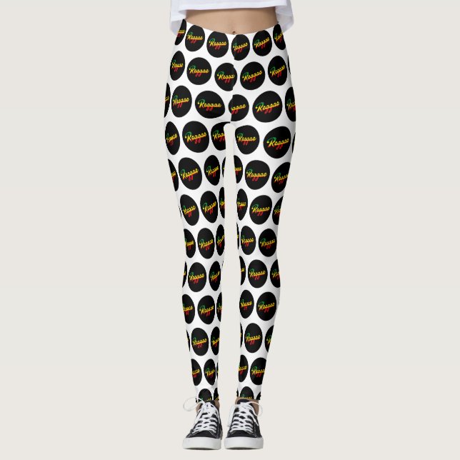 Reggae Music with reggae flag colours Leggings (Front)