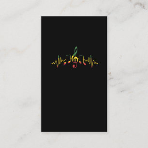 Reggae Musical Notes Jamaica Rastafari Music Business Card