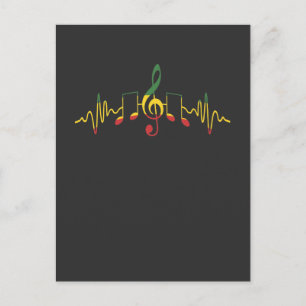 Reggae Musical Notes Jamaica Rastafari Music Postcard