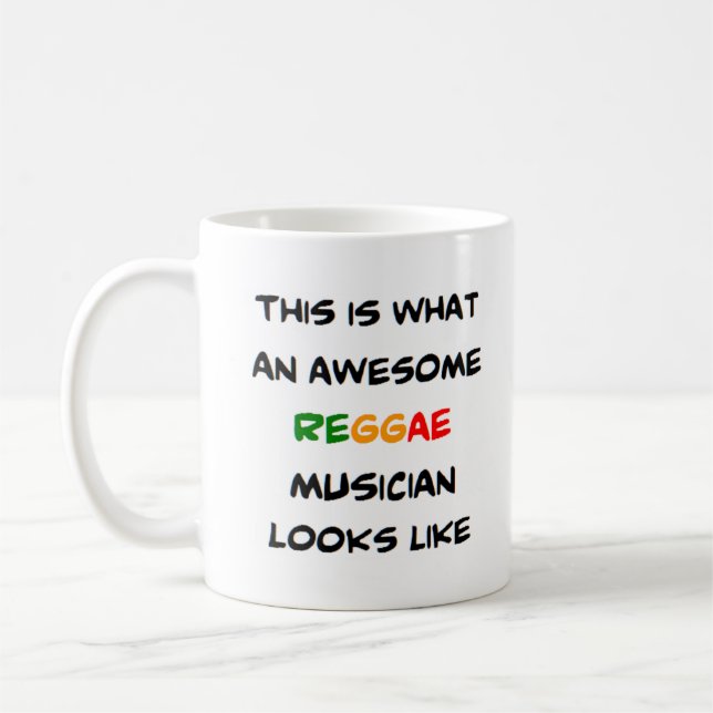 reggae musician, awesome coffee mug (Left)