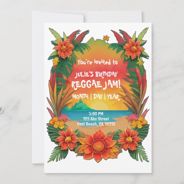 Reggae Party Invitation (Front)