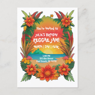 Reggae Party Invitation Postcard