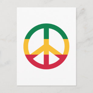 Reggae peace flag postcard
