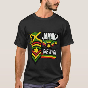 Reggae Rasta Black T-shirt Rastafarian colours