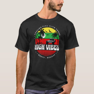 Reggae Rasta High Vibes Reggae Music  Rastafarian T-Shirt