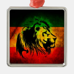 Reggae Rasta Lion Metal Tree Decoration
