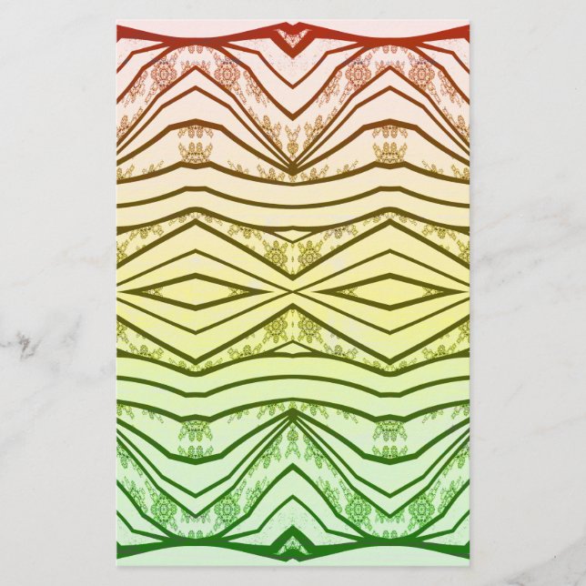 Reggae Rasta Music Tribal Print Beauty Stationery (Front)
